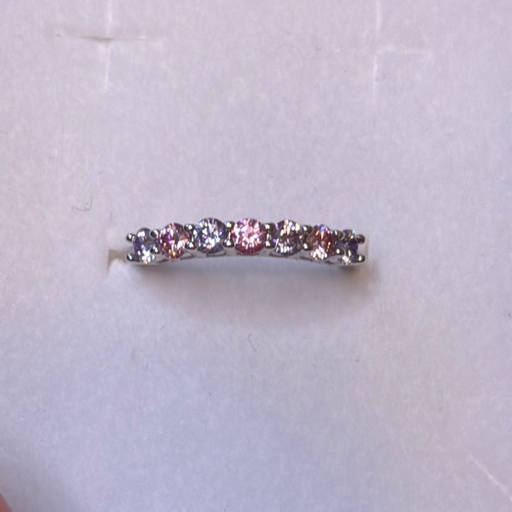 NEW Certified .70 Carat Pink Purple Moissanite Diamond 18k Sterling Silver Ring - Picture 1 of 5